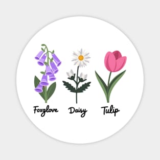 Foxglove Daisy Tulip Magnet